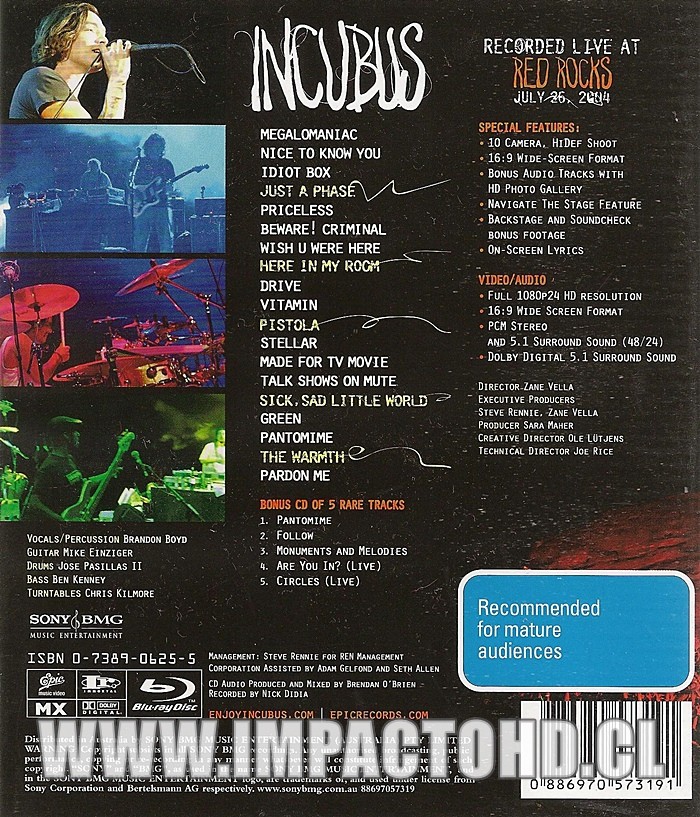 INCUBUS ALIVE AT RED ROCKS (EDICIÓN ESPECIAL)