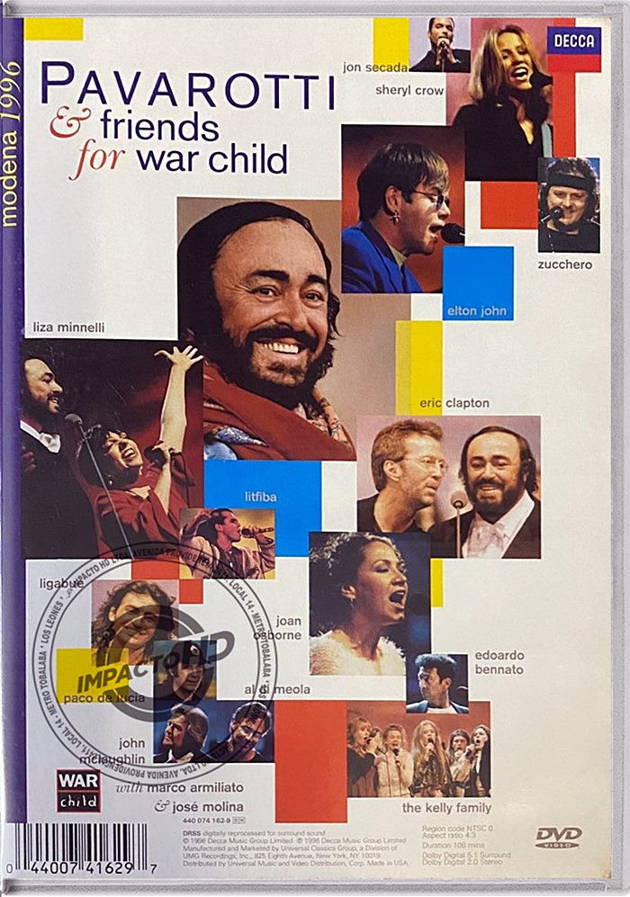 DVD - PAVAROTTI & FRIENDS (BOSNIA Y WAR CHILD) - USADA